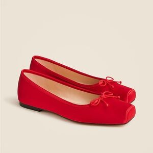 J. Crew Red Women's Flats with Bow Detail